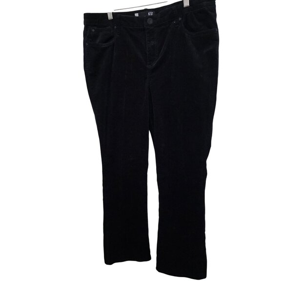Kut Black Corduroy Flared Pants Women's Size 16 - Picture 1 of 11